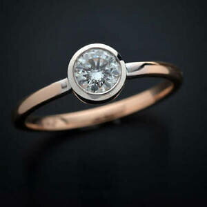 �y���������z�l�b�N���X�@055 ct2moissanite9k�o��055 ct round two tone moissanite engagement wedding ring 9k white rose gold