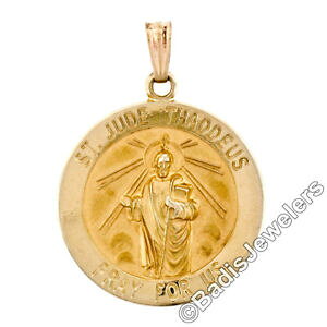 yzlbNX@CG[S[hZgW[h_Cy_g14k yellow gold engraved st jude thaddeus large round medallion charm pendant
