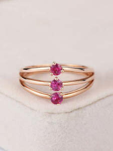 yzlbNX@r[O\bhkCG[S[ht@CWG[genuine ruby gemstone three layer design ring solid 14k yellow gold fine jewelry