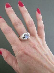 �y���������z�l�b�N���X�@���B���e�[�W�X�^�[�����O�����Ovintage sterling silver moonstone modernist ring
