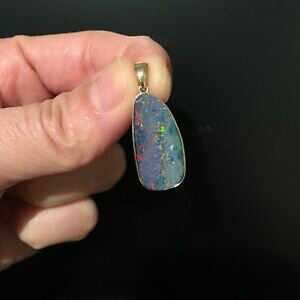 �y���������z�l�b�N���X�@100�I�[�X�g�����A�_�u���b�gopal�y���_���g49k115cts100 australia doublet opal pendant 9k gold 115cts sparking rainbow color 4