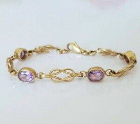 【送料無料】ネックレス　9ctアメジストbeautiful 9ct gold amethyst gemstone bracelet