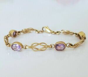 yzlbNX@9ctAWXgbeautiful 9ct gold amethyst gemstone bracelet