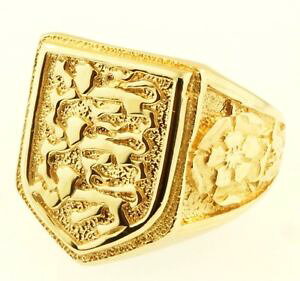 �y���������z�l�b�N���X�@9ct3���C�I���t�b�g�{�[���T�C�Ys16x19mm9ct yellow gold three lions england football signet ring size s 16x19mm head