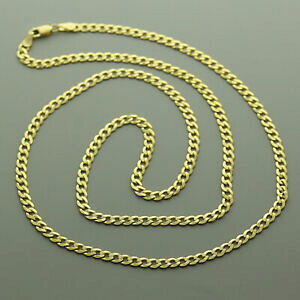 yzlbNX@9ctC^A203mmrrp250r1 hallmarked 9ct gold italian bevelled curb chain 20 3mm rrp 250 r1