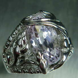 【送料無料】ネックレス　ピンクシルバーkkゴールドプラチナリング42ct natural light pink kunzite 925 silver 9ct 14k 18k gold platinum ring