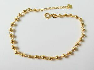yzlbNX@kCG[S[hr[Y`F[uXbg pure au750 18k yellow gold womans bead link chain bracelet 3638g