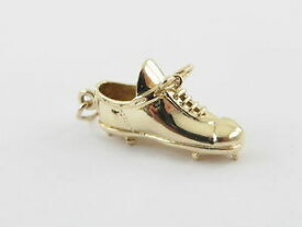 【送料無料】ネックレス　イエローゴールドサッカーフットボールシューズスニーカーペンダント14k yellow gold 3d soccer football shoe sneaker charm pendant