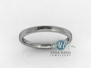 yzlbNX@2mm18ctzCggbvOrrp23927O2mm 18ct white gold ladies flat top ring handmade genuine rrp 239 27 grams