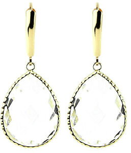 yzlbNX@CG[S[hNACO14k yellow gold gemstone earrings with large clear quartz crystals