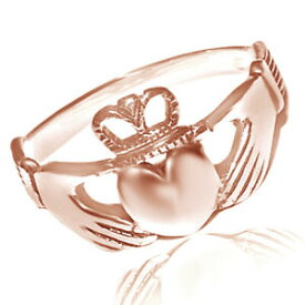 【送料無料】ネックレス　18kクラダリング218k rose gold polished two hands holding heart claddagh ring