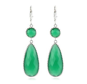 yzlbNX@kzCgS[hO[IjLXCO14k white gold gemstone earrings with dangling green onyx