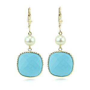 yzlbNX@gR14kCF[S[hCOY14k yellow gold gemstone earrings with pearls and turquoise