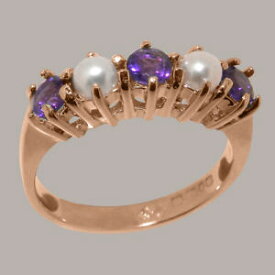 【送料無料】ネックレス　ローズゴールドアメジストリングサイズ9ct rose gold natural amethyst amp; full pearl womens eternity ring sizes j to z