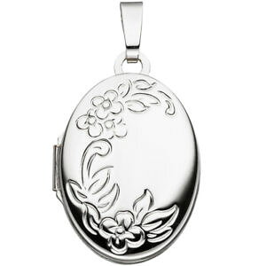 �y���������z�l�b�N���X�@2�y���_���g���_���p�^�[��585�z���C�g�S�[���hmedallion for 2 photos pendant openable, pattern flowers, oval, 585 white gold