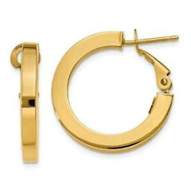 【送料無料】ネックレス　フラットチューブイタリアイアリング14kイェローゴールド14k yellow gold high polished design flat tube italian made hoop earrings gift
