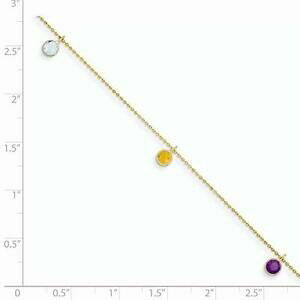 �y���������z�l�b�N���X�@14k�C�F���[�S�[���hmulti�A���N���b�g9�A���N���b�g14k yellow gold multi colored gemstone bezel design ankle bracelet 9 anklet