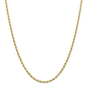 �y���������z�l�b�N���X�@14k�C�G���[3mmsemi���[�v�`�F�[��w���u�X�^�[162814k yellow 3mm semi solid plain rope chain w lobster clasp 16 28