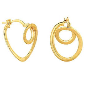 【送料無料】ネックレス　ゴールドオーバルチューブフープイヤリング14k gold fancy small circle in oval tube hoop earrings