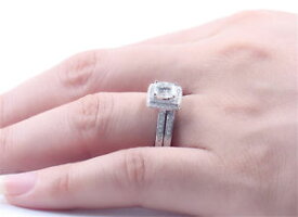 【送料無料】ネックレス　150 14kcrtmoissanite150 crt brilliant moissanite bridal ring set with matching brand 14k gold over