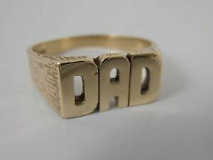 �y���������z�l�b�N���X�@9ct yellow gold bark finish dad ring sizez2hallmarked large size ring9ct yellow gold bark finish dad ring size z 2 hallma