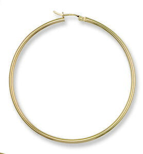 �y���������z�l�b�N���X�@�C�G���[�S�[���h���E���h�`���[�u�t�[�v�C�������Oyellow gold round tube hoop earrings 50mm