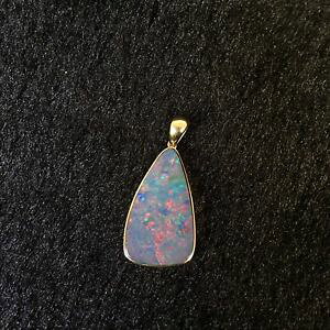 yzlbNX@Xp[N9k100I[XgA_ubgopaly_g100 australia doublet opal pendant with sparking colors 9k gold