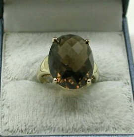 【送料無料】ネックレス　ヴィンテージ9ctクオーツvintage 9ct gold large smokey quartz dress ring