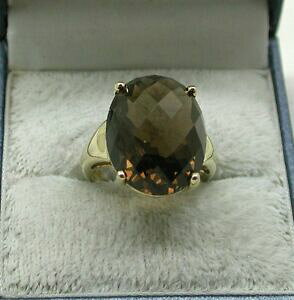 yzlbNX@Be[W9ctNI[cvintage 9ct gold large smokey quartz dress ring