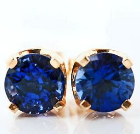 【送料無料】ネックレス　208ctサファイア14kイアリングfree shipping208ct genuine blue sapphire 14k yellow solid gold studs earrings free shipping