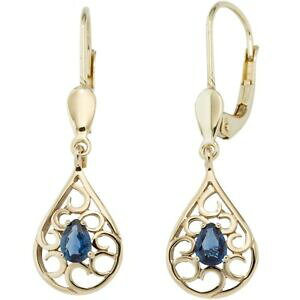 yzlbNX@boutonsCAOTt@CA585CF[S[hboutons earrings drop blue sapphire, 585 gold yellow gold
