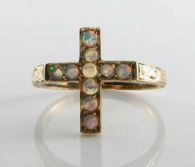 【送料無料】ネックレス　unusual 9k9ct gold australian opal religious cross crucifixring free resizeunusual 9k 9ct gold australian opal religious c