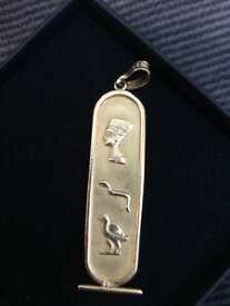 【送料無料】ネックレス　18ctエジプトカルトゥーシュヴィンテージエジプトジョウ18ct gold egyptian cartouche vintage egyptian hallmark jo