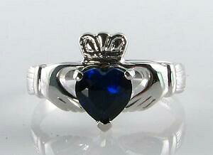 �y���������z�l�b�N���X�@classic 9ct 9k white gold claddagh�X�������Jsapphire heart ring free resizeclassic 9ct 9k white gold claddagh sri lankan sapphi