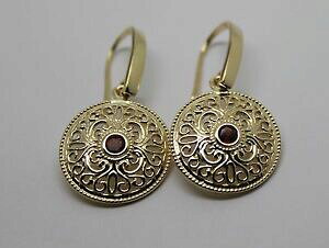 �y���������z�l�b�N���X�@kaedesigns 9ct solid yellow gold antique red garnetfiligree drop earringskaedesigns 9ct solid yellow gold antique red garn