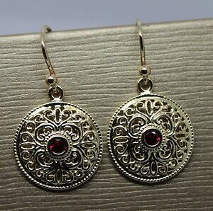 yzlbNX@\bhCG[S[hAeB[Nr[hbvCOGNXvX|Xg9ct solid yellow gold antique ruby filigree drop earrings*free express post