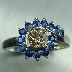 【送料無料】ネックレス　サファイアシルバーkkゴールドプラチナリング055ct natural axinite amp; sapphires 925 silver 14k 18k gold platinum ring
