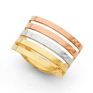 �y���������z�l�b�N���X�@14k 15mm7semanarioanillo oro solido14k real solid tricolor gold 15 mm seven day semanario ring anillo oro solido