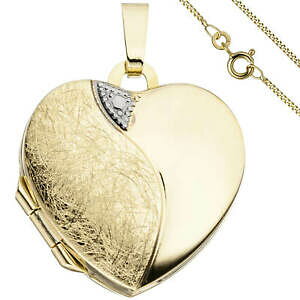 �y���������z�l�b�N���X�@�Z�b�g213mm333�S�[���h���_��jewelry set, medallion heart for 2 photos 1,3mm curb chain 333 gold