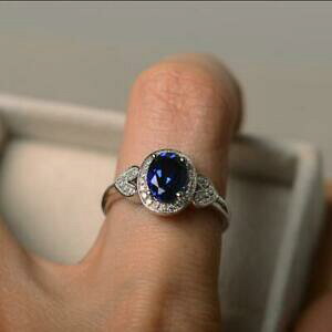 yzlbNX@250ctI[oJbgTt@CA14kzCgS[hj[N250ct ovalcut blue sapphire 14k real white gold halo unique engagement ring