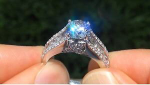 �y���������z�l�b�N���X�@270 crt�J�b�gmoissanite14k270 crt forever round cut moissanite royal engagement ring 14k gold over
