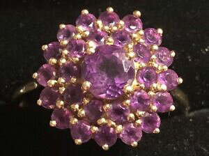 yzlbNX@9ctAWXgOTCYv12390ggtbeautiful 9ct gold amethyst dress ring , size v12,390g gt