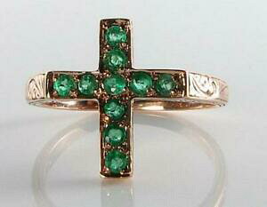 �y���������z�l�b�N���X�@custom order 9k9ct rose gold colombian emerald artdeco ins cross ring�T�C�Ypcustom order 9k 9ct rose gold colombian emerald a