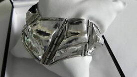 【送料無料】ネックレス　デザイナーアミールgスターリングシルバーカフブレスレットdesigner amir poran signed 49g sterling silver 925 chunky hammered cuff bracelet