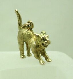 【送料無料】ネックレス　9ctheavy solid 9ct gold playful little dog charm