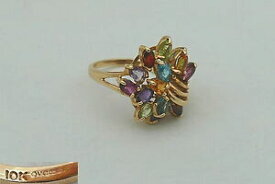 【送料無料】ネックレス　ゴールドリングサイズグラムstunning hm 10ct gold gem set ring size n 52 grams