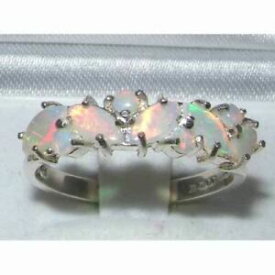 【送料無料】ネックレス　9ctオパールリング9ct solid white gold ladies natural fiery opal ring