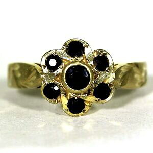 yzlbNX@Tt@CANX^CG[S[hOTCYchunky sapphire cluster 9ct yellow gold ring size q ~ 8 14