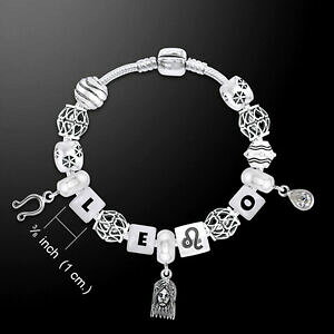 yzlbNX@I925X^[OzCgNI[cs[^[Xg[leo astrology bead 925 sterling silver bracelet white quartz gem peter stone