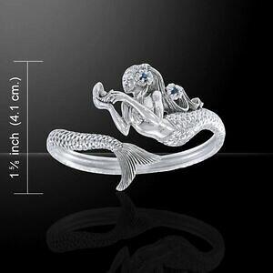 yzlbNX@s[^[Xg[Tt@CA925X^[OJtXmermaid created sapphire 925 sterling silver cuff bracelet by peter stone